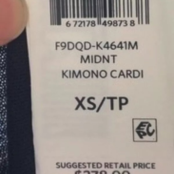 278.00 NWT EILEEN FISHER XS MIDI STRETCH CARDIGAN DARK NAVY - Picture 3 of 4